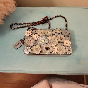 Coach limited edition Tea rose embellished crossbody/ clutch